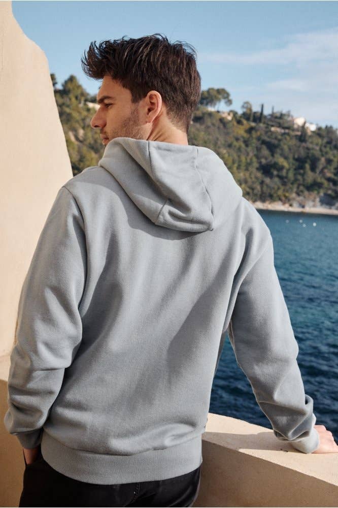 Felpa con cappuccio con zip Tao blu ghiaccio