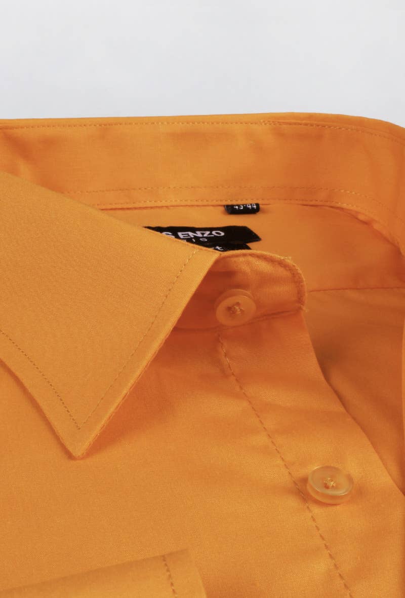 Camicia arancione oversize da uomo con collo francese