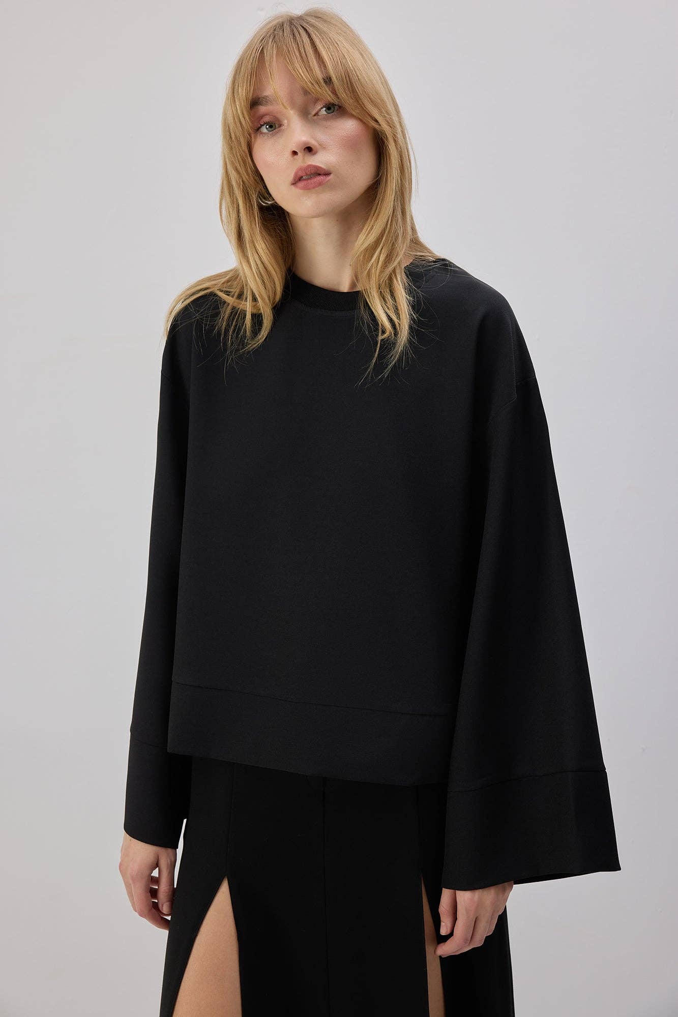 Camicia oversize minimal nera