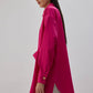 Camicia oversize in raso a bande