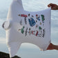 T-shirt Oversize Bianca con Stampa Costa da Morte