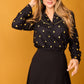 Camicia Bellota nera ricamata con micro cuori