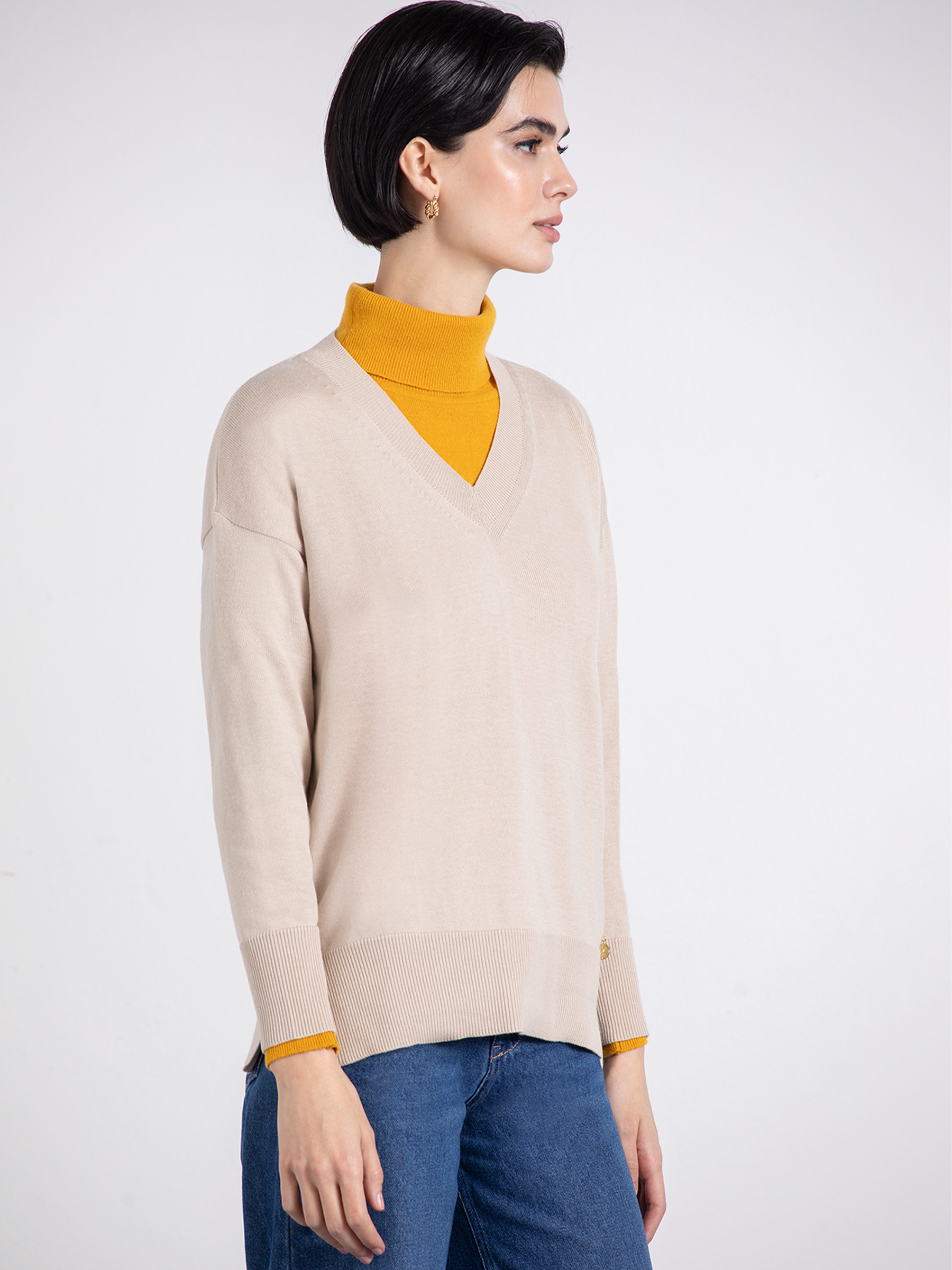 Maglione in maglia con scollo a V relaxed fit