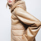 Giacca in ecopelle con cappuccio e zip