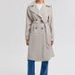 Trench coat con cintura relaxed effetto cupro