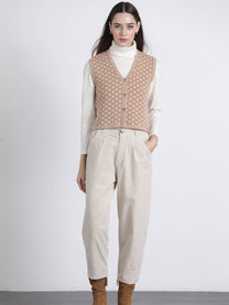 Gilet in maglia jacquard con bottoni