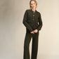 Pantaloni a gamba larga in misto cashmere tinta unita