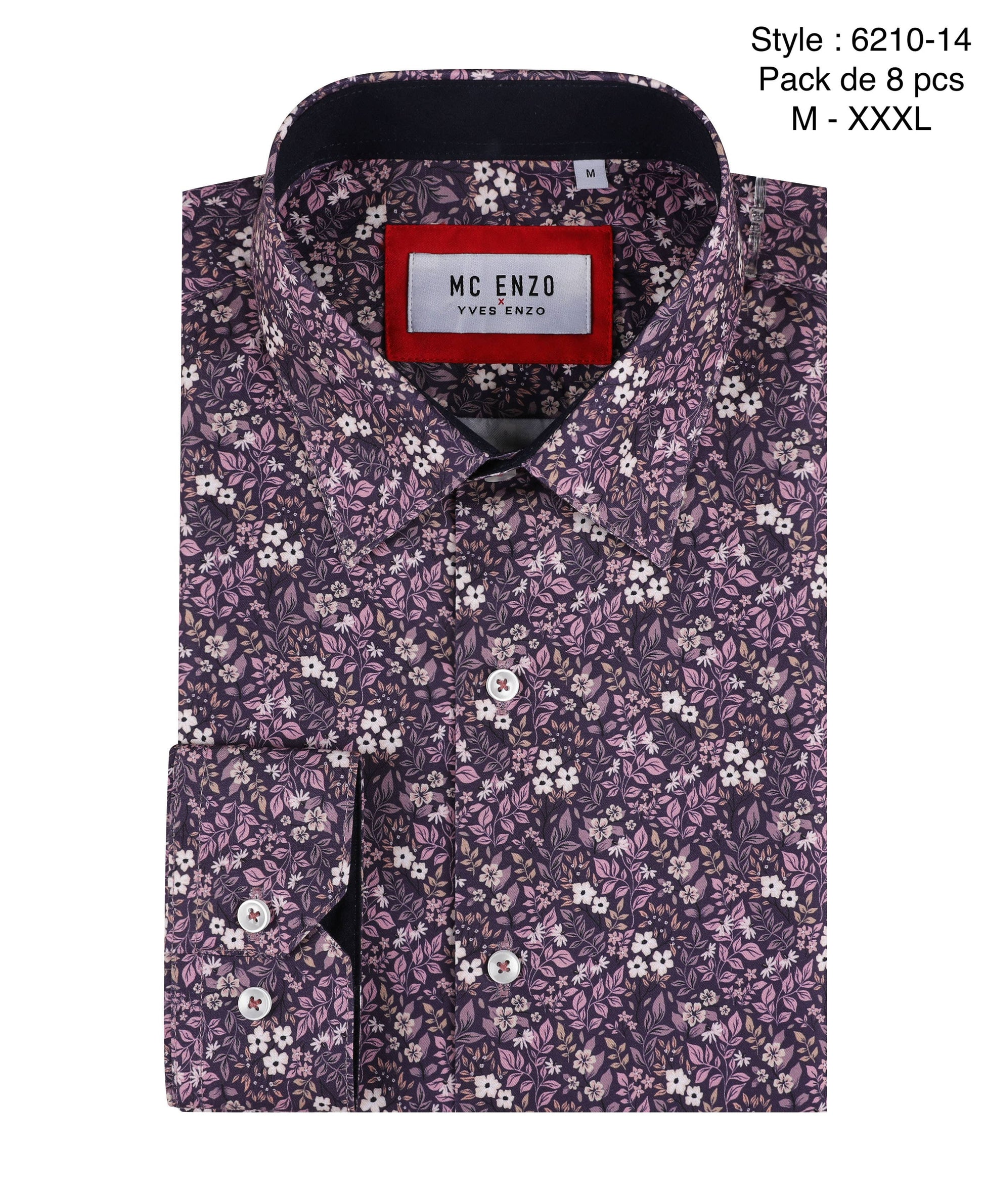 Camicia comfort a fantasia Liberty viola