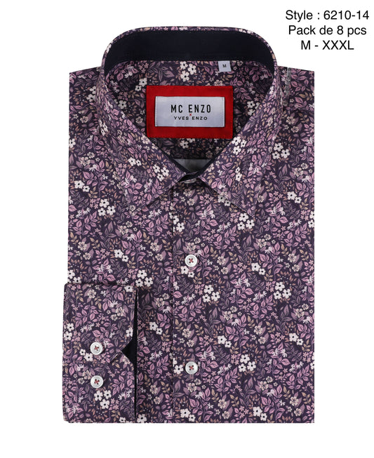 Camicia comfort a fantasia Liberty viola