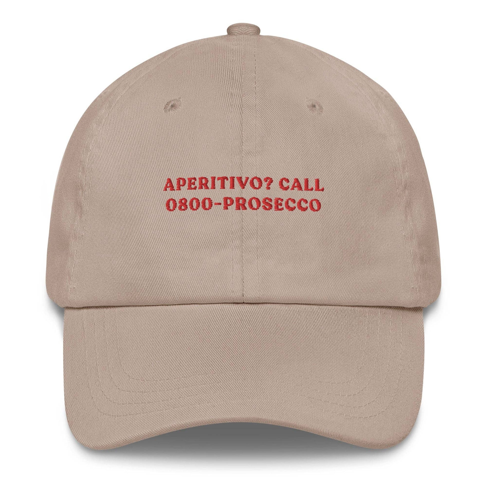 Cappellino da baseball ricamato “Aperitivo? Call Prosecco”
