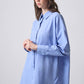 Camicia oversize in popeline di cotone con bottoni