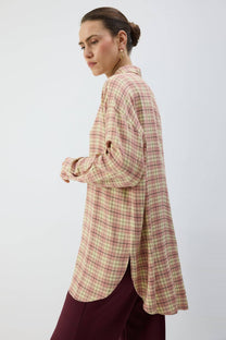 Camicia a quadri oversize in viscosa