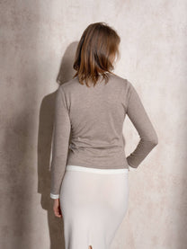 Maglione a maglia girocollo bicolore