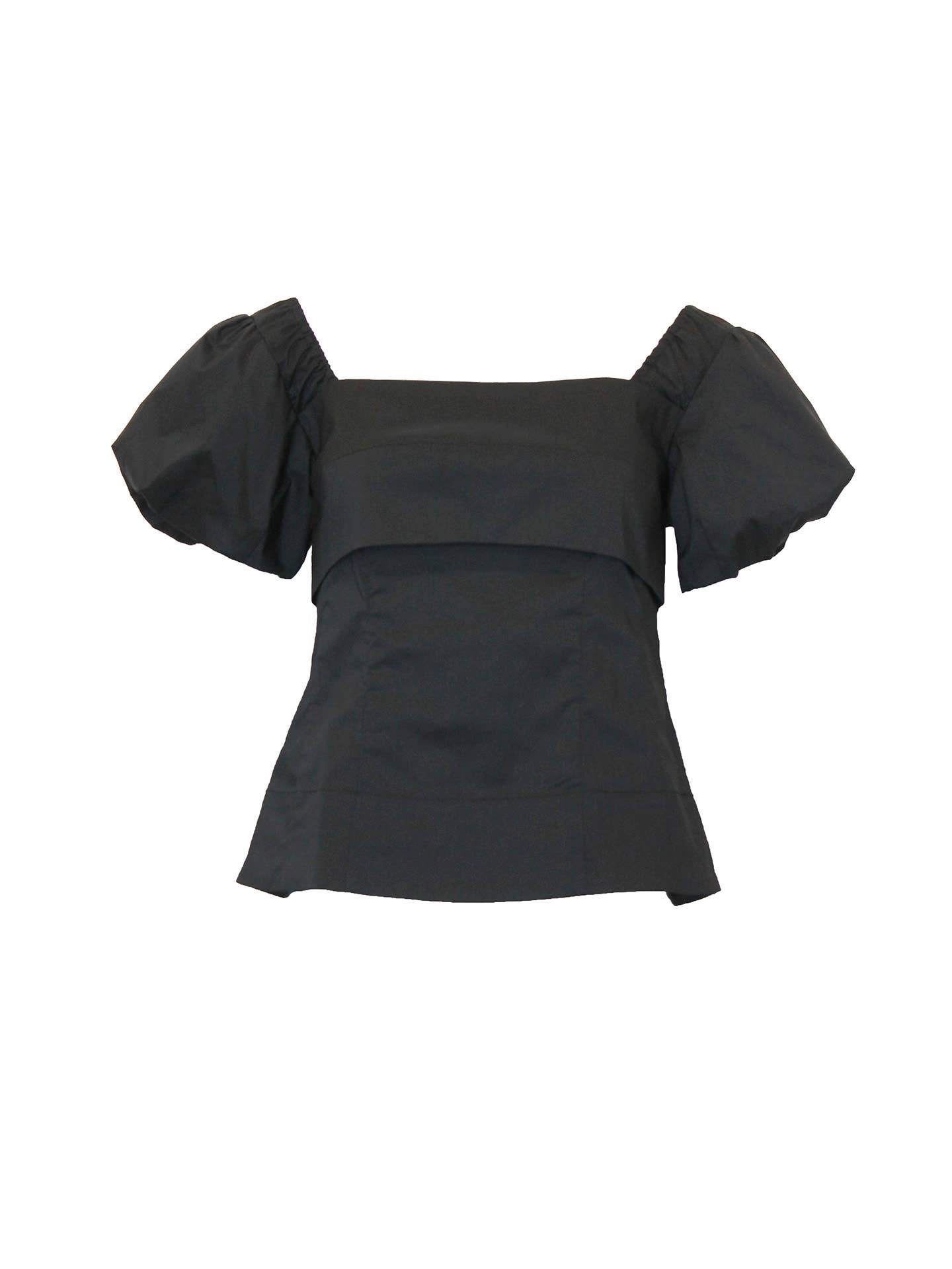Blusa con scollo quadrato e maniche a sbuffo