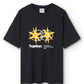 T-shirt nera oversize con stampa Star in cotone biologico
