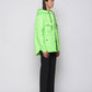 Giacca trapuntata a rombi verde fluo con cappuccio