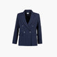 Blazer oversize gessato blu navy