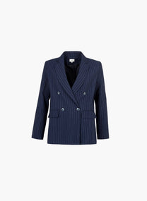 Blazer oversize gessato blu navy