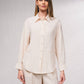 Camicetta oversize con bottoni frontali e colletto classico