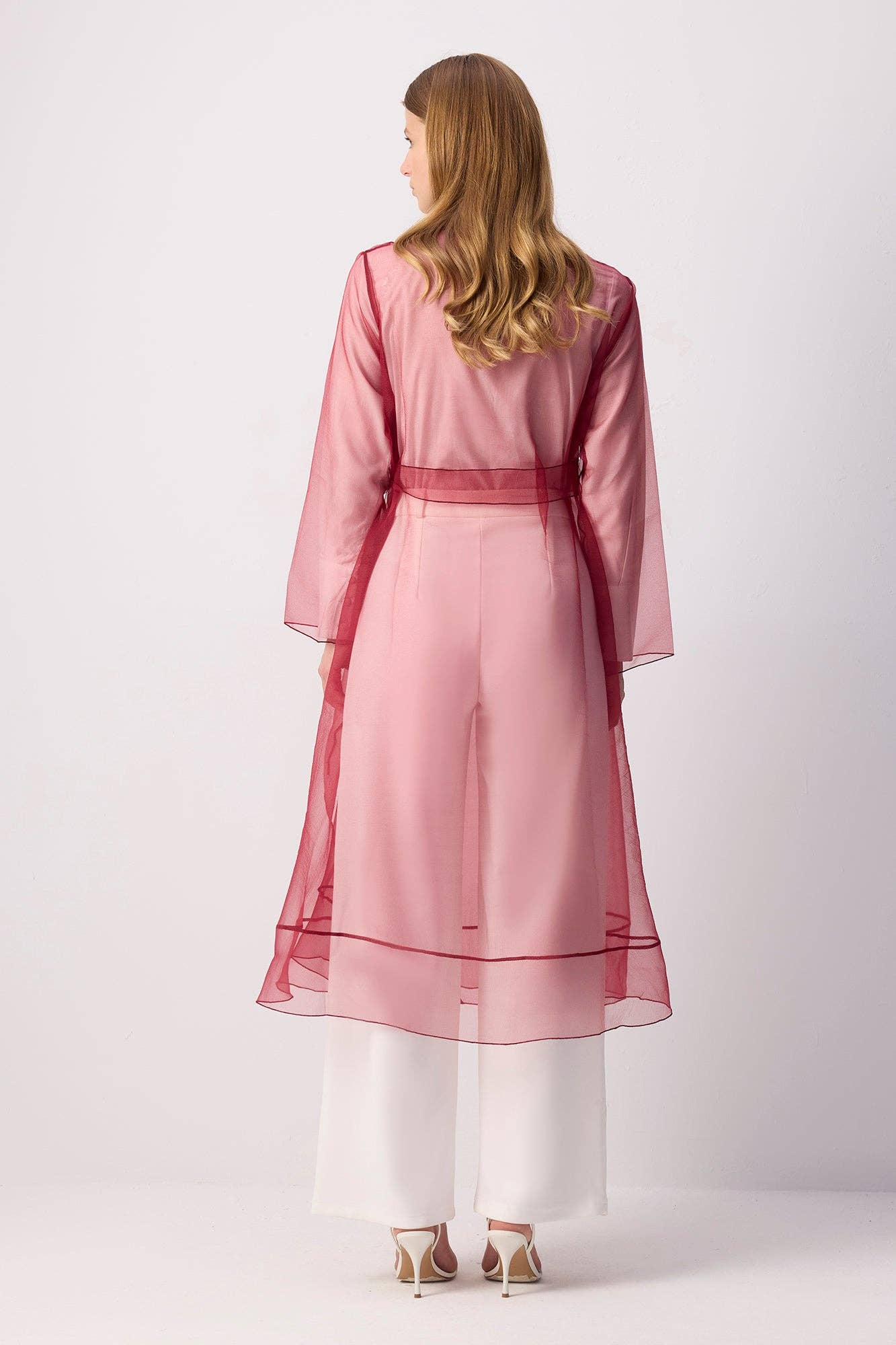 Kimono in organza bordeaux