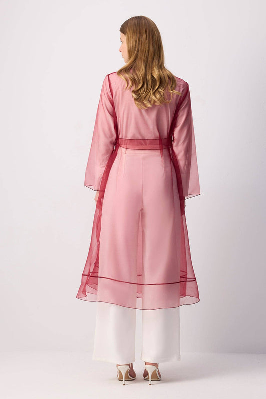 Kimono in organza bordeaux