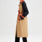 Trench color block con cintura