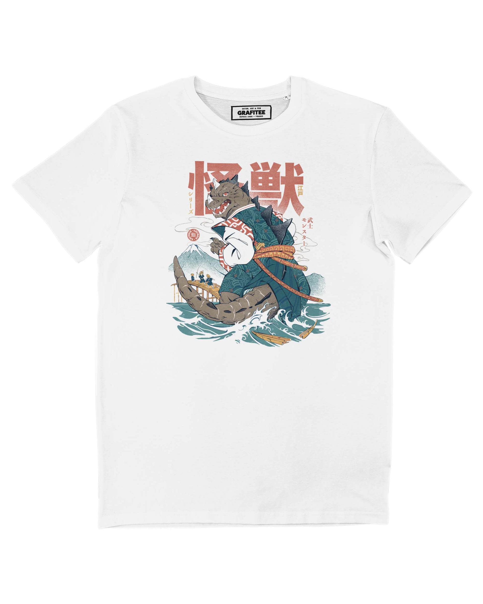 T-shirt Kaiju Samurai unisex in cotone biologico