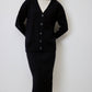 Completo in maglia con gonna midi e cardigan