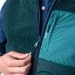 Gilet in sherpa bicolore verde senza maniche
