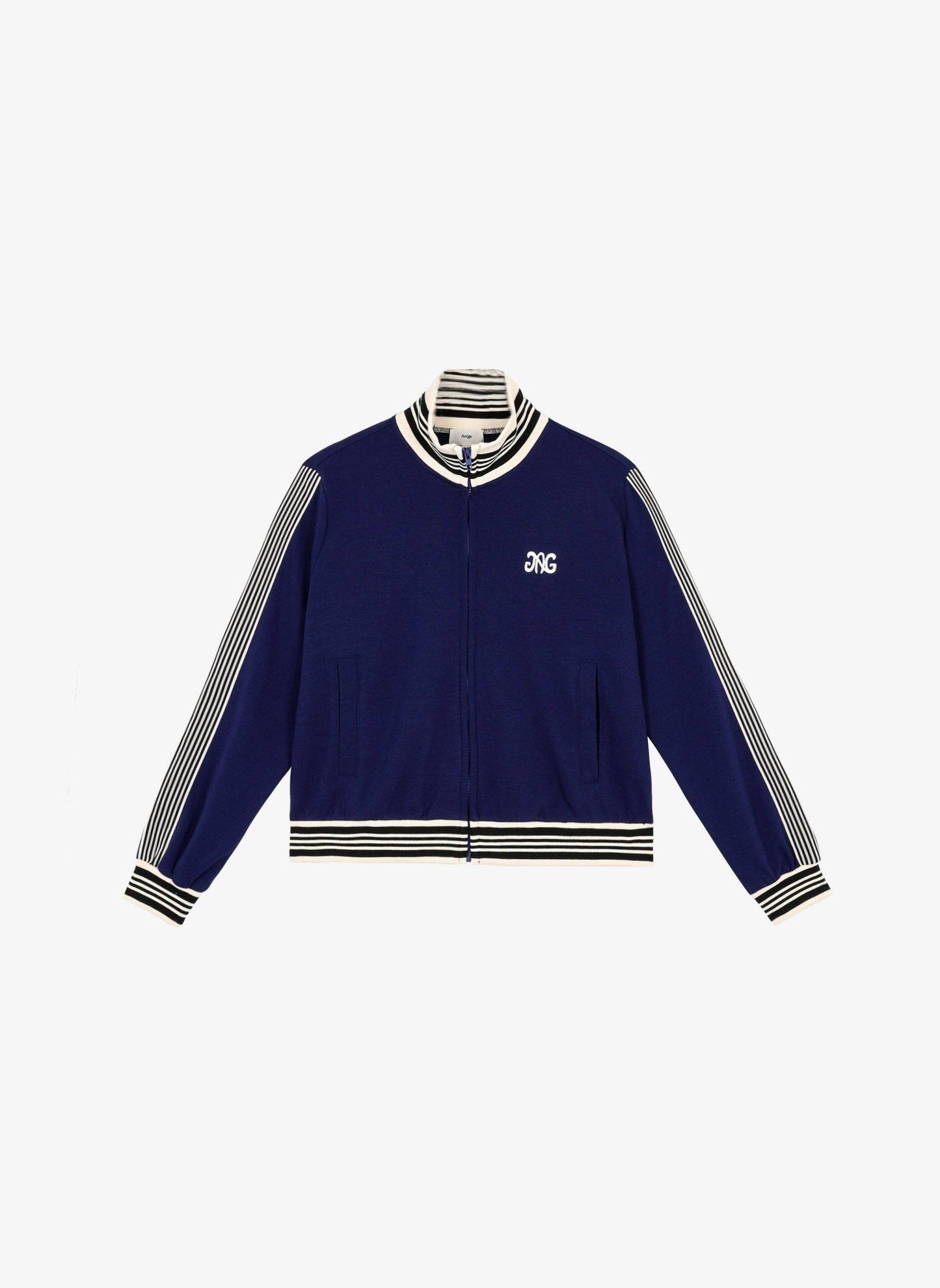 Giacca sportiva Halbator blu con collo alto e zip