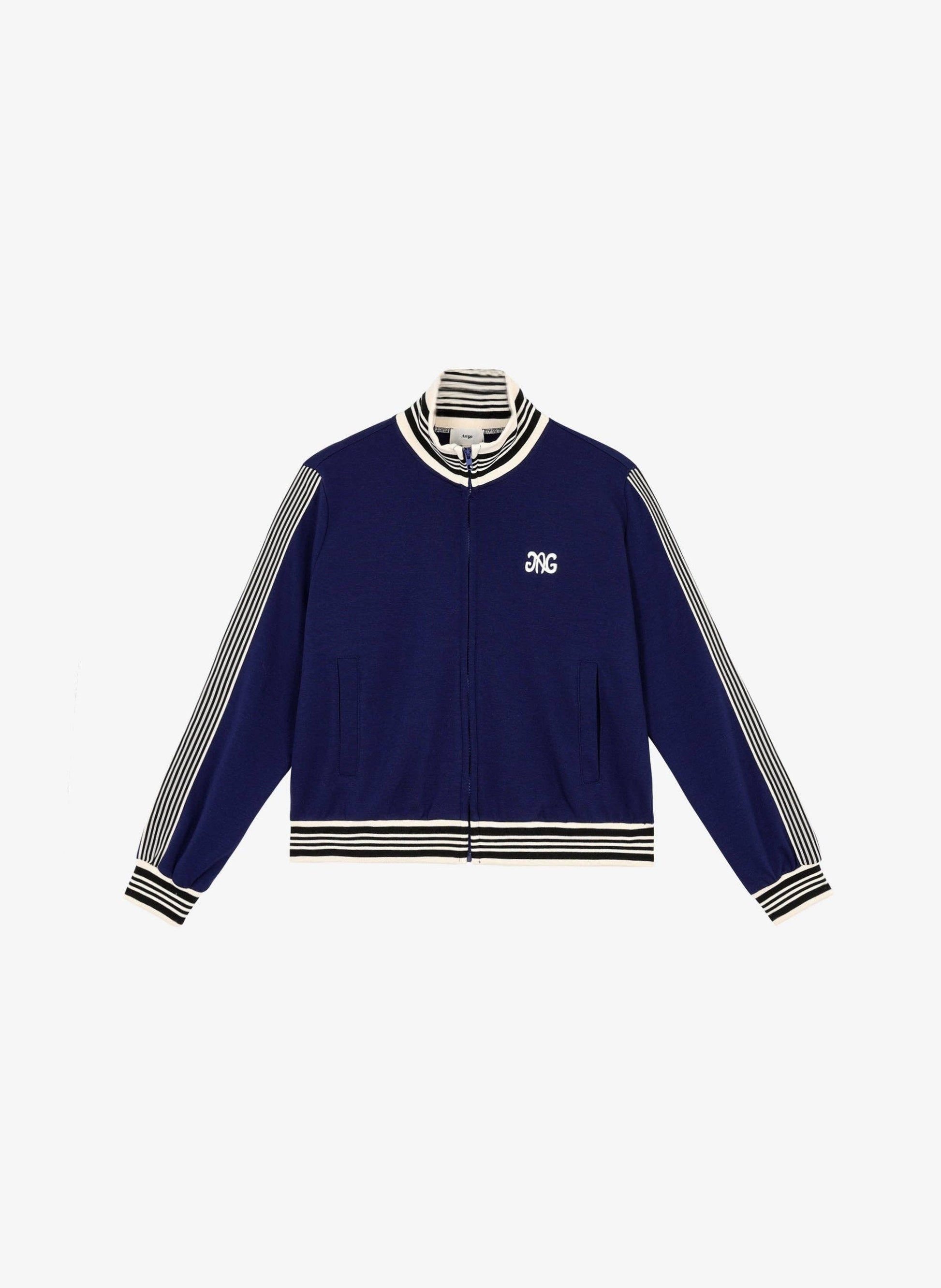 Giacca sportiva Halbator blu con collo alto e zip