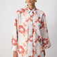 Camicia in raso a fantasia