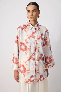 Camicia in raso a fantasia