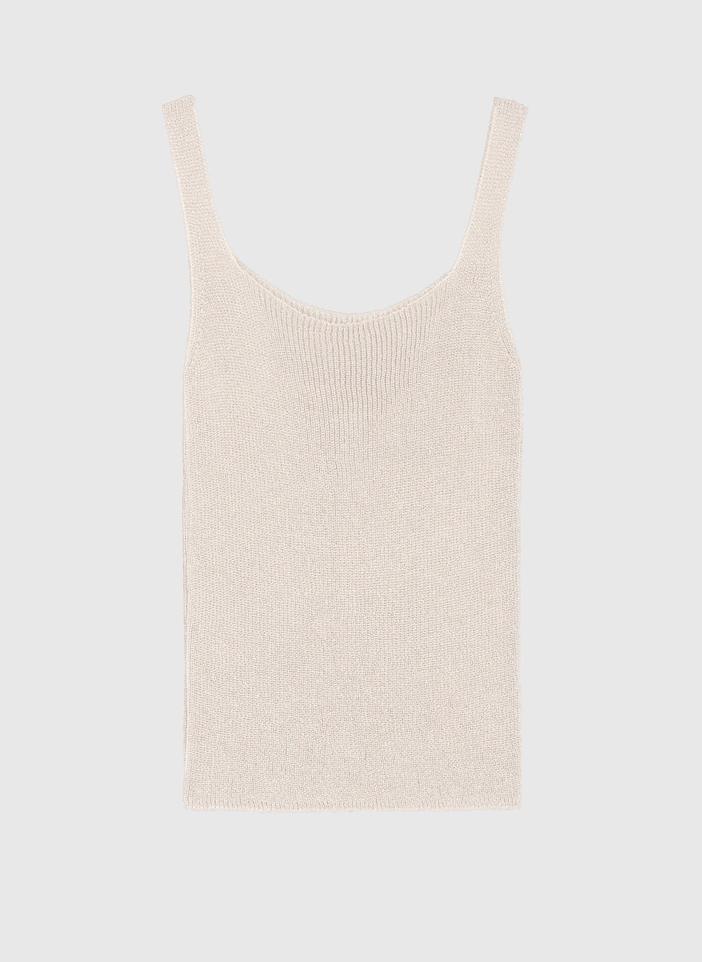 Canotta Lity écru in maglia metallizzata