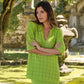 Maglione in cotone traforato con scollo a V
