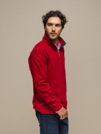 Polo uomo in felpa mezza zip