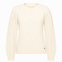 Maglia con maniche traforate e scollo tondo