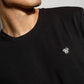 T-shirt nera premium antimacchia