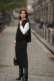 Gonna in maglia midi a vita elastica