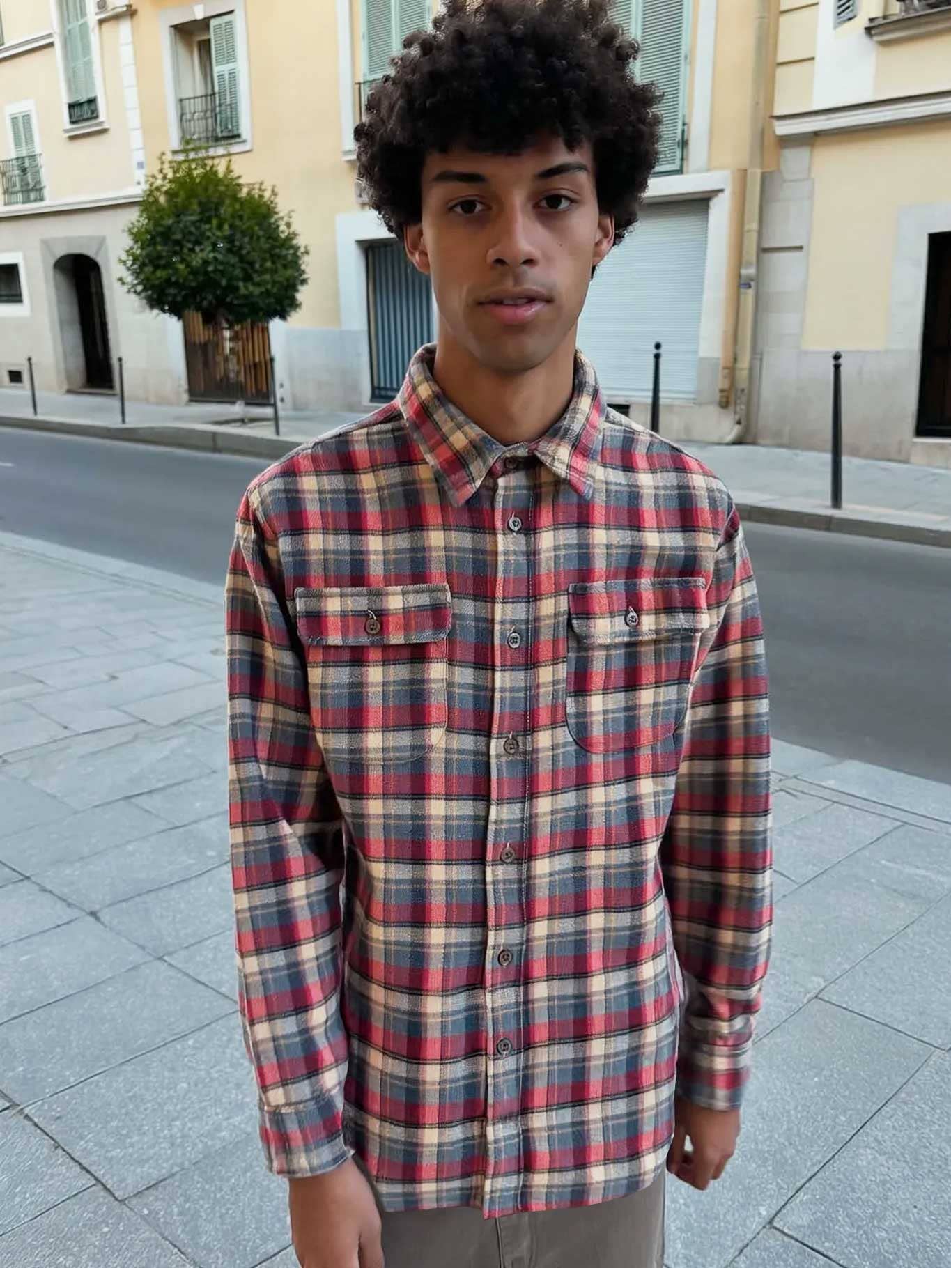 Camicia di flanella a quadri da uomo Chop Plaid color Uva