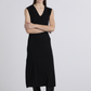 Abito midi nero con scollo a V