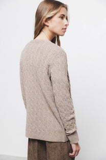 Cardigan in maglia strutturata con scollo a V