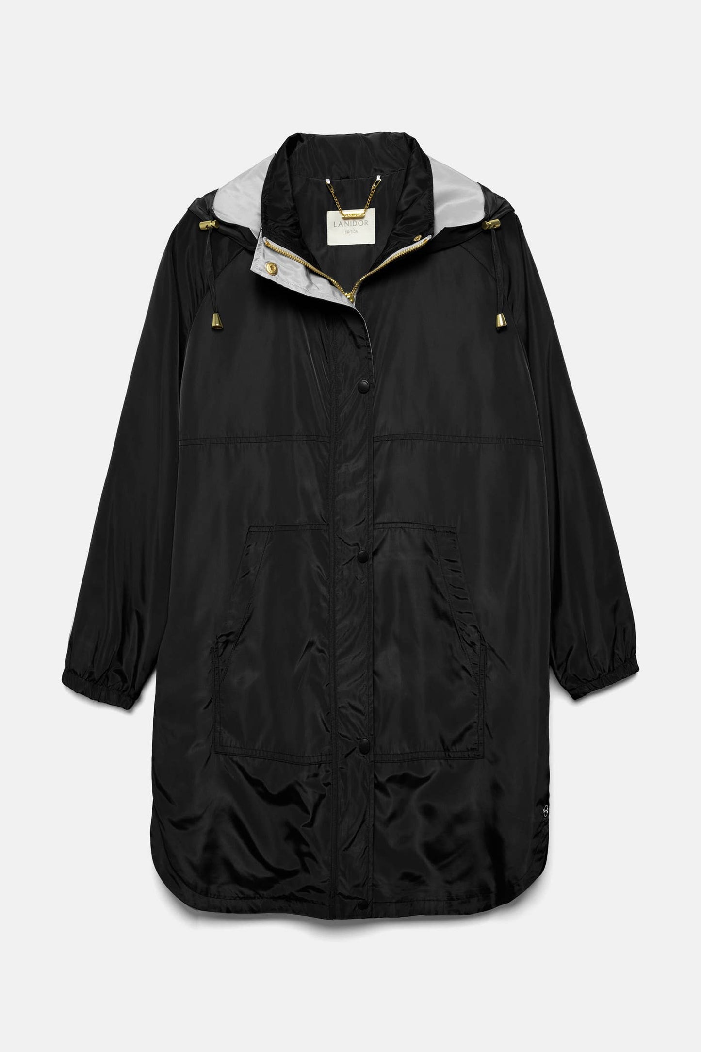 Parka lungo da donna con cappuccio e tasche