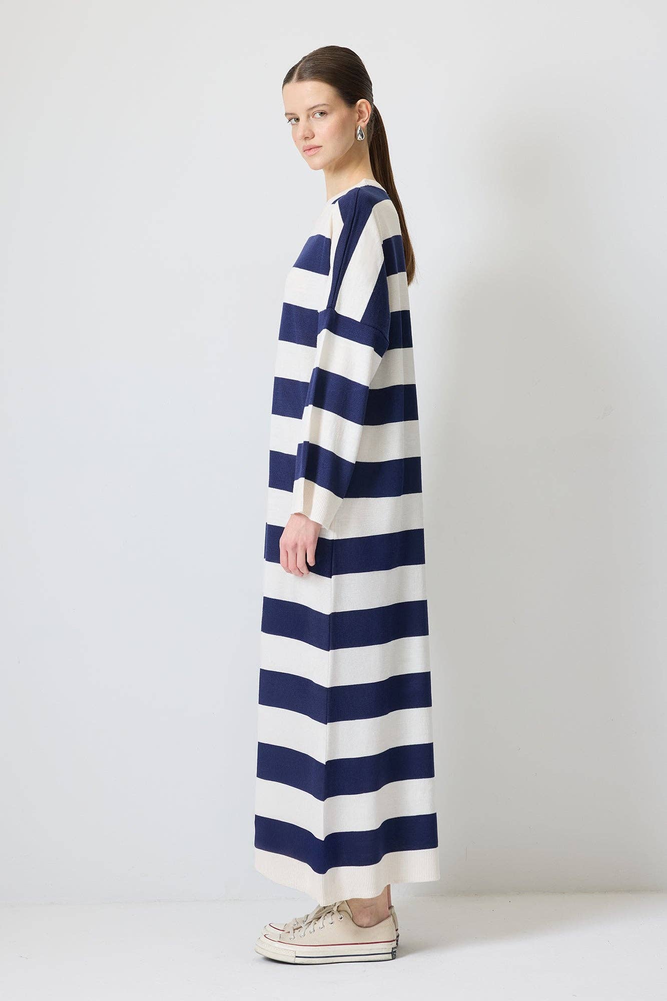 Abito in maglia a righe maxi