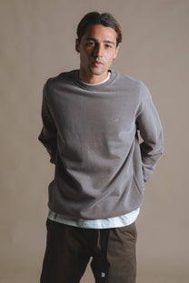 Maglione pesante pigmentato Essential grigio pietra