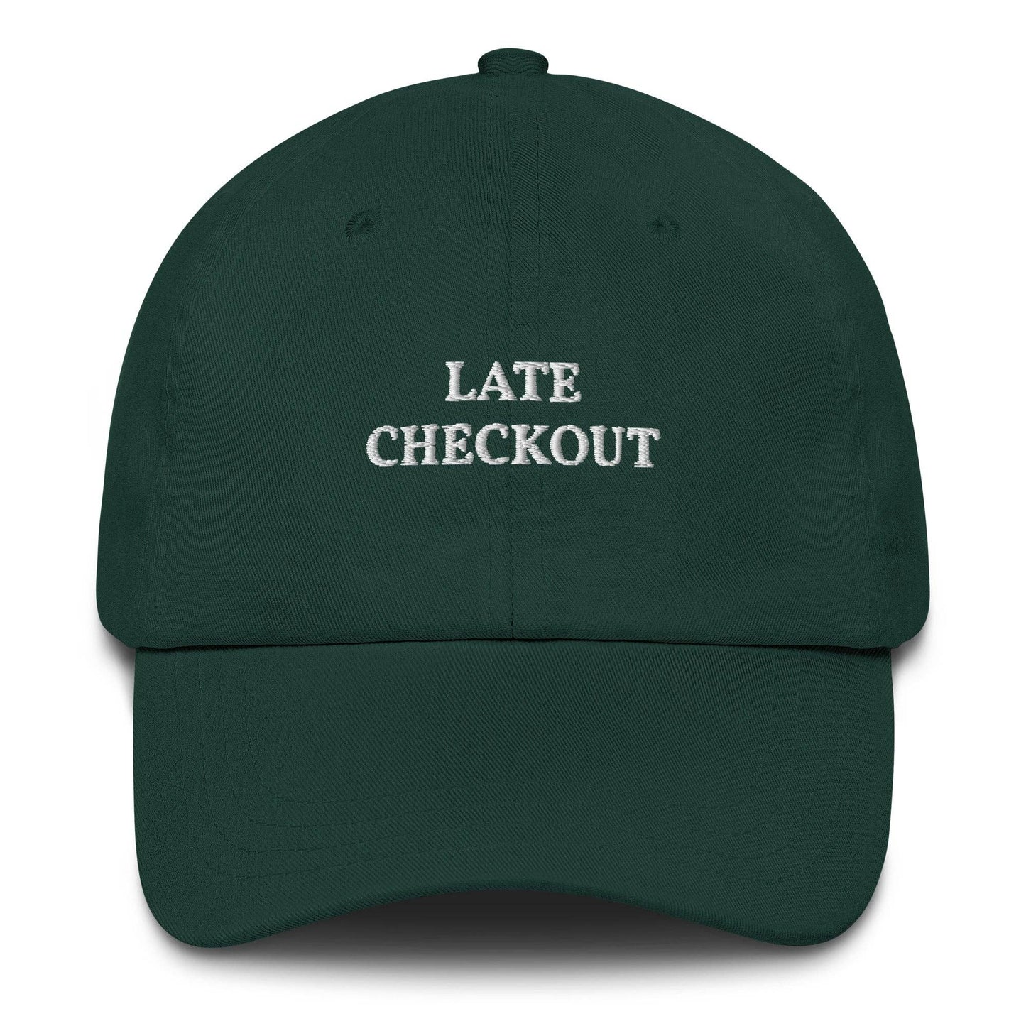 Cappellino da baseball ricamato “Late Checkout”