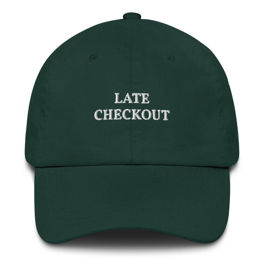 Cappellino da baseball ricamato “Late Checkout”