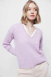 Maglione in maglia strutturata con scollo a V