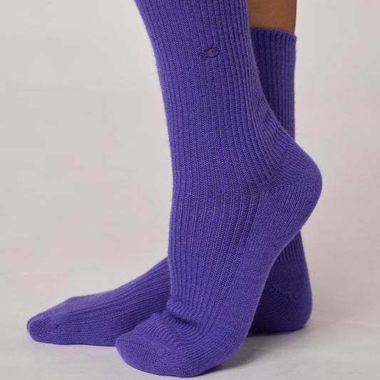 Calzini viola in lana d’angora