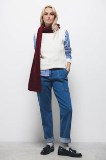 Jeans in denim con cintura
